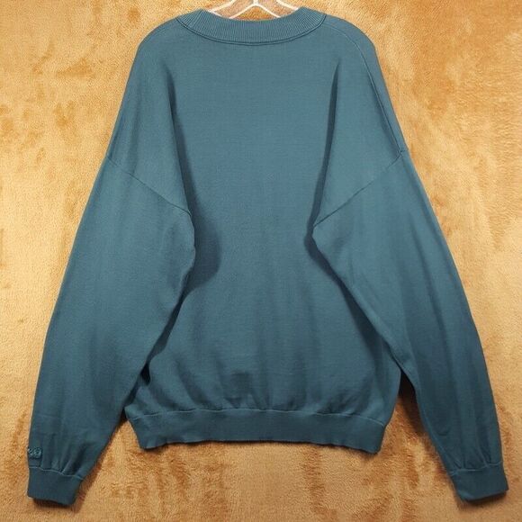 HUGO BOSS Sweater Mens XXL Green Pullover Crew 100% Cotton Logo SAN MATIA $178 - Picture 5 of 9